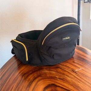 Usbaby Black Waist Bag with Gold Zippers